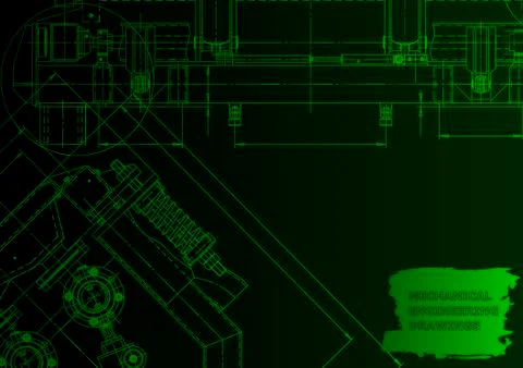 Cover. Vector engineering drawing. Mechanical instrument making イラスト素材