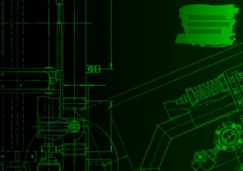 Cover. Vector engineering drawing. Mechanical instrument making Illustrazione stock