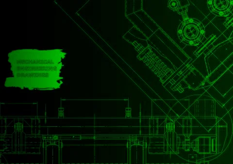 Cover. Vector engineering drawing. Mechanical instrument making 스톡 일러스트