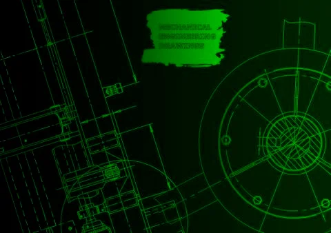 Cover. Vector engineering drawing. Mechanical instrument making イラスト素材