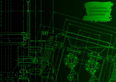 Cover. Vector engineering drawing. Mechanical instrument making 스톡 일러스트