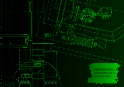 Cover. Vector engineering drawing. Mechanical instrument making イラスト素材