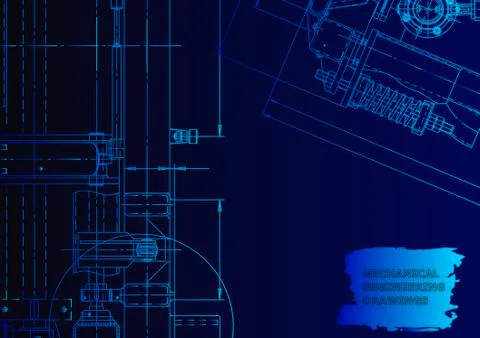 Cover. Vector engineering drawing. Mechanical instrument making Stock Illustration