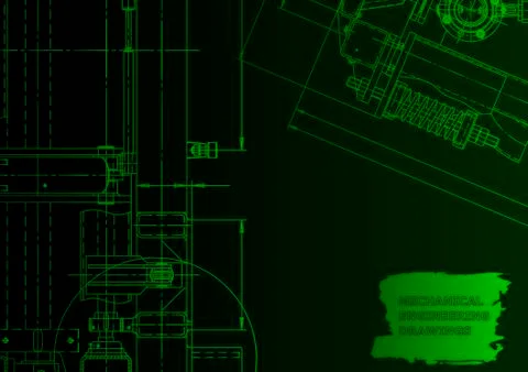Cover. Vector engineering drawing. Mechanical instrument making Illustrazione stock