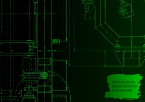 Cover. Vector engineering drawing. Mechanical instrument making Stock Illustration