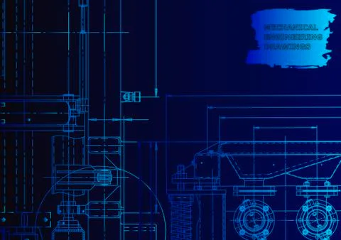 Cover. Vector engineering drawing. Mechanical instrument making Illustrazione stock