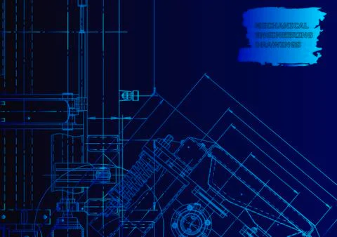Cover. Vector engineering drawing. Mechanical instrument making イラスト素材