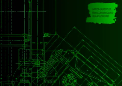 Cover. Vector engineering drawing. Mechanical instrument making Illustrazione stock