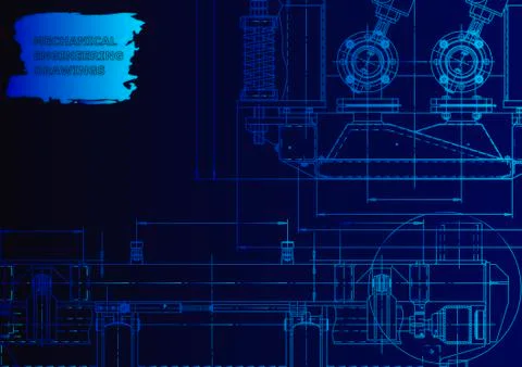 Cover. Vector engineering drawing. Mechanical instrument making イラスト素材