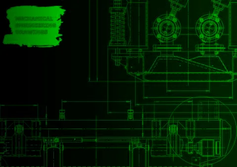 Cover. Vector engineering drawing. Mechanical instrument making イラスト素材