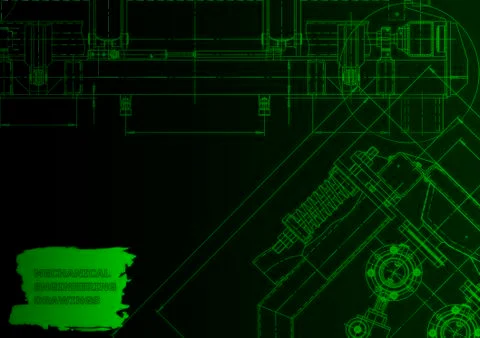 Cover. Vector engineering drawing. Mechanical instrument making Illustrazione stock