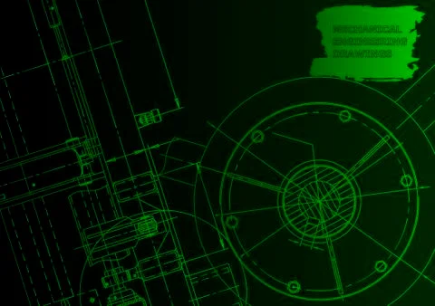 Cover. Vector engineering drawing. Mechanical instrument making Illustrazione stock