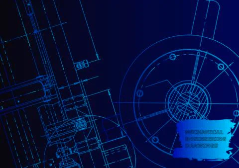 Cover. Vector engineering drawing. Mechanical instrument making イラスト素材