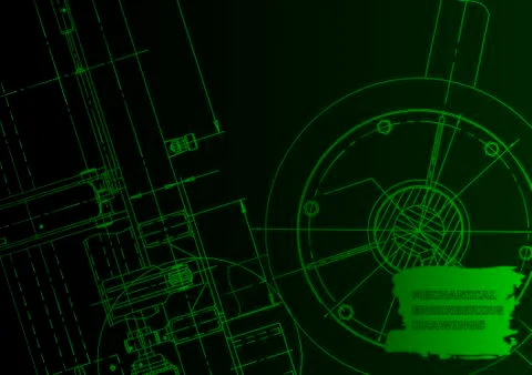Cover. Vector engineering drawing. Mechanical instrument making Illustrazione stock