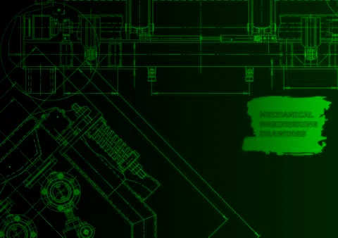 Cover. Vector engineering drawing. Mechanical instrument making イラスト素材