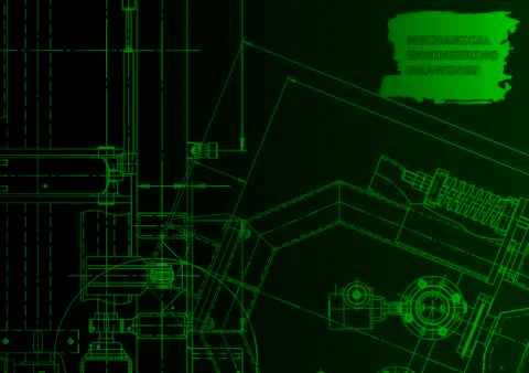 Cover. Vector engineering drawing. Mechanical instrument making イラスト素材