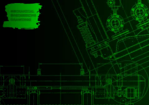 Cover. Vector engineering drawing. Mechanical instrument making Illustrazione stock