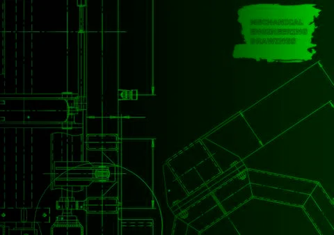 Cover. Vector engineering drawing. Mechanical instrument making Illustrazione stock