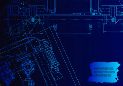 Cover. Vector engineering drawing. Mechanical instrument making イラスト素材
