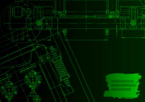 Cover. Vector engineering drawing. Mechanical instrument making Stock Illustration