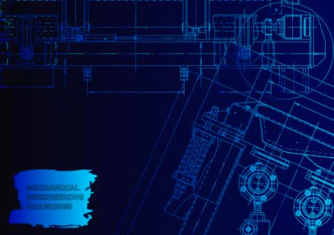 Cover. Vector engineering drawing. Mechanical instrument making Stock Illustration