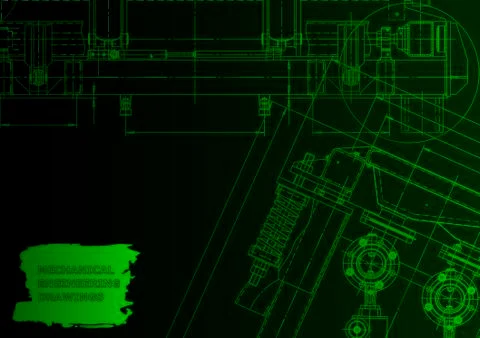 Cover. Vector engineering drawing. Mechanical instrument making Stock Illustration