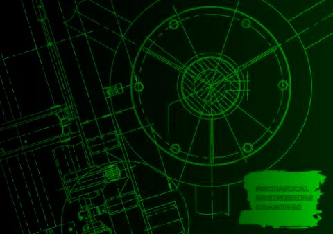 Cover. Vector engineering drawing. Mechanical instrument making Stock Illustration