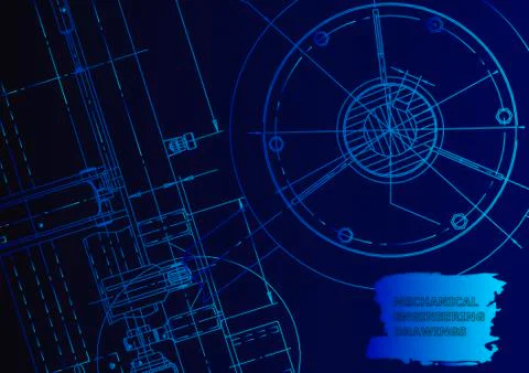 Cover. Vector engineering drawing. Mechanical instrument making イラスト素材