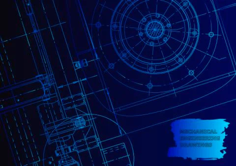 Cover. Vector engineering drawing. Mechanical instrument making イラスト素材