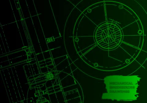 Cover. Vector engineering drawing. Mechanical instrument making Illustrazione stock