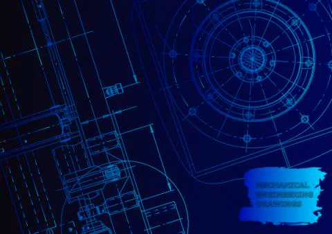 Cover. Vector engineering drawing. Mechanical instrument making イラスト素材