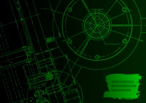 Cover. Vector engineering drawing. Mechanical instrument making Illustrazione stock