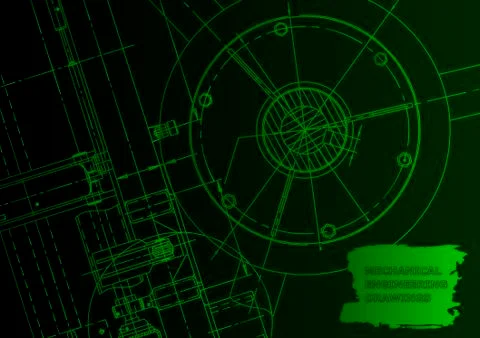 Cover. Vector engineering drawing. Mechanical instrument making イラスト素材