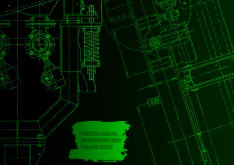 Cover. Vector engineering drawing. Mechanical instrument making Illustrazione stock