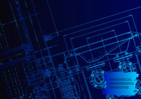 Cover. Vector engineering drawing. Mechanical instrument making Illustrazione stock