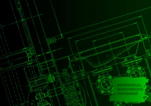 Cover. Vector engineering drawing. Mechanical instrument making 스톡 일러스트