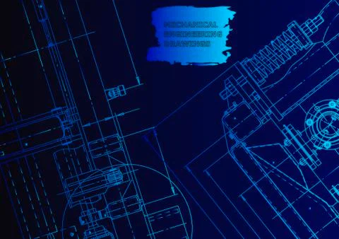 Cover. Vector engineering drawing. Mechanical instrument making Illustrazione stock