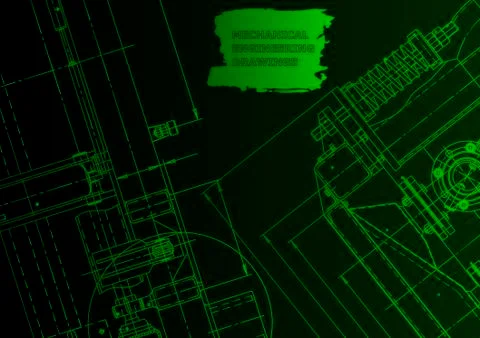 Cover. Vector engineering drawing. Mechanical instrument making Illustrazione stock