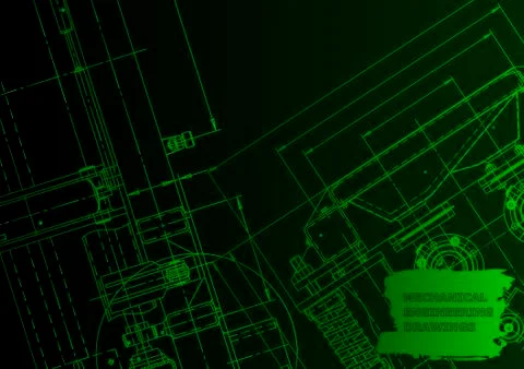 Cover. Vector engineering drawing. Mechanical instrument making Illustrazione stock