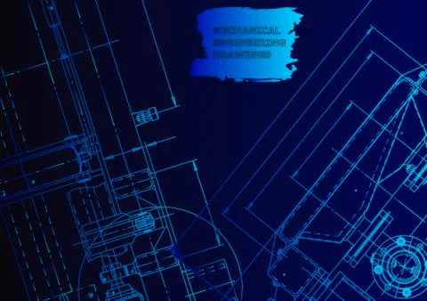 Cover. Vector engineering drawing. Mechanical instrument making Stock Illustration
