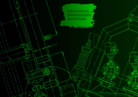 Cover. Vector engineering drawing. Mechanical instrument making Illustrazione stock