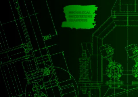 Cover. Vector engineering drawing. Mechanical instrument making Illustrazione stock