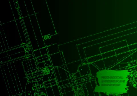 Cover. Vector engineering drawing. Mechanical instrument making Illustrazione stock