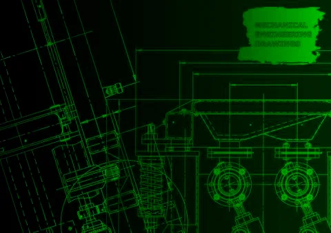 Cover. Vector engineering drawing. Mechanical instrument making Illustrazione stock
