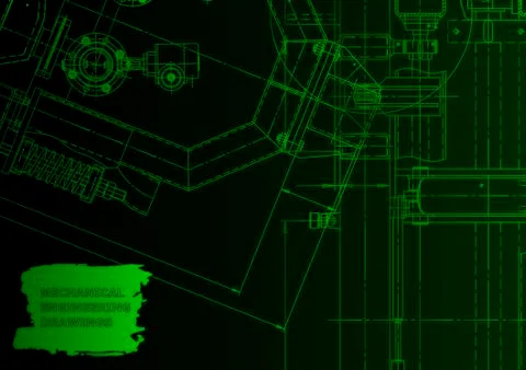 Cover. Vector engineering drawing. Mechanical instrument making イラスト素材