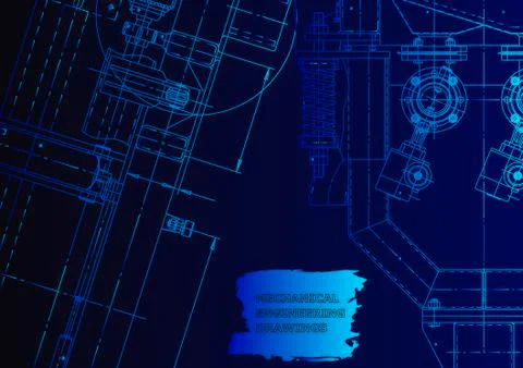 Cover. Vector engineering drawing. Mechanical instrument making Stock Illustration