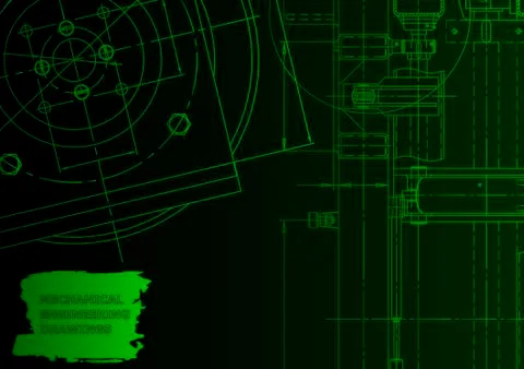 Cover. Vector engineering drawing. Mechanical instrument making Stock Illustration