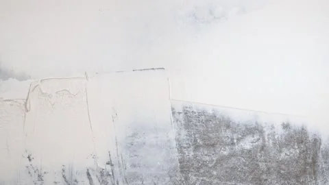 Cover the wall with white putty. plasterer job. Stock Footage 149019469