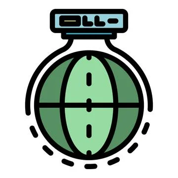 Coverage global network icon color outline vector イラスト素材