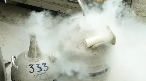 Coverage of tank by nitrogen Stock Footage 67421431